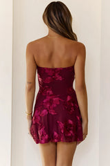 Style Files Strapless Mini Dress Burgundy