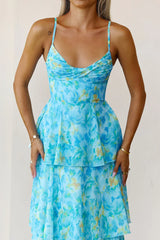 Digital Darling Maxi Dress Blue