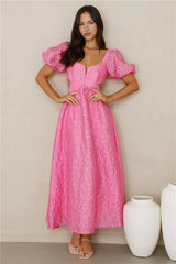Softly Enchanted Midi Dress Fuchsia