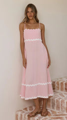 Seraphina Maxi Dress - Pink/White