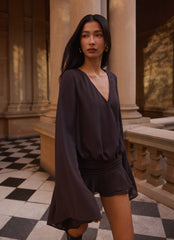 Elisana Mini Dress - Chocolate