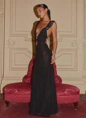 Giulia Lace Maxi Dress - Black