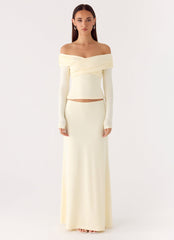 Like A Flower Maxi Skirt - Lemon Yellow