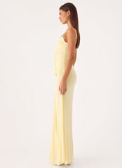 Marcia Flower Maxi Dress - Yellow