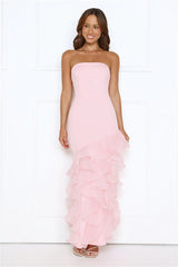 Lullaby Glow Strapless Maxi Dress Pink