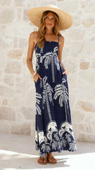 Jaylene Maxi Dress - Navy Bahamas