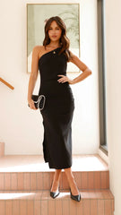Alaina Midi Dress - Black