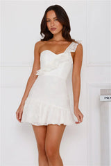 Aesthetic Evenings One Shoulder Mini Dress White