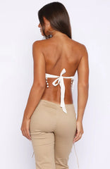 Love Fest Strapless Top White