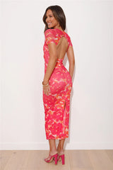 Girl Is Bright Mesh Maxi Dress Pink