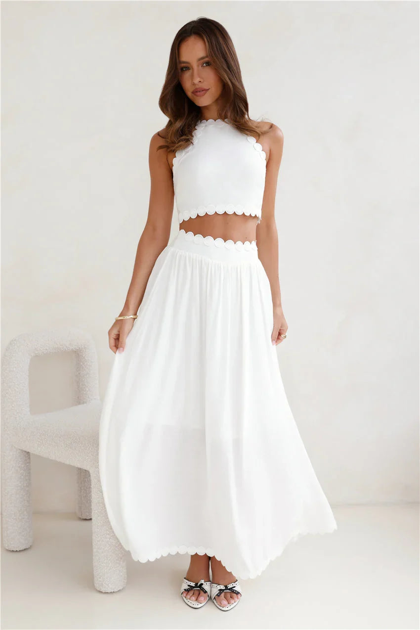 Linked Together Crop Top White