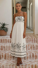 Mira Maxi Dress - White/Black
