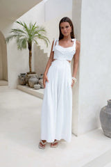 Laced In Time Maxi Dress White