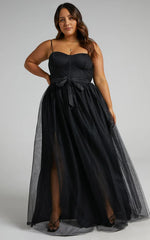 At The Altar Midi Dress - Bodice Dress in Black