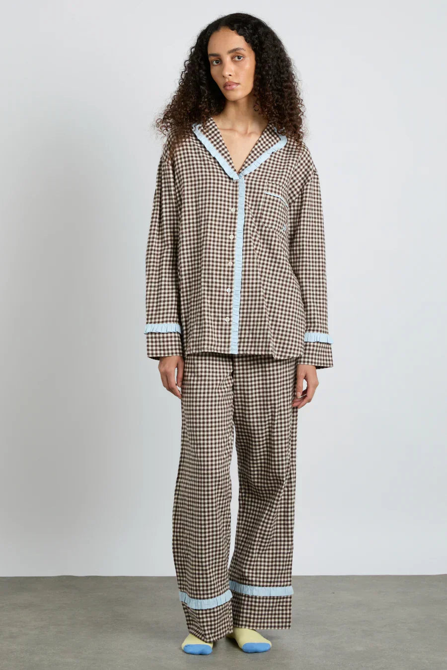Antonia Pj Set- Brown Gingham