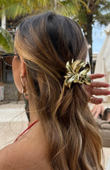 Floral Charm Hair Clip Gold